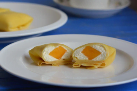 一口鍋就能做的奶油芒果班戟甜品，無需烤箱，好吃又健康